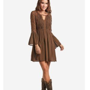Rock and Roll Cowgirl Brown Lace Dress